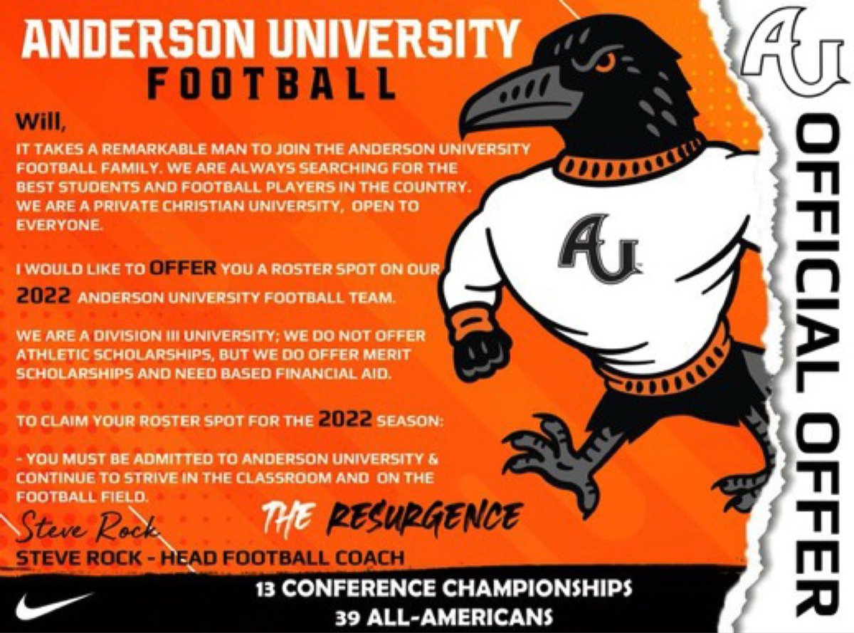 kaster_will's tweet image. Blessed to receive my second offer from @AUFootball__ !! @CoachRock @PendletonHtsFB