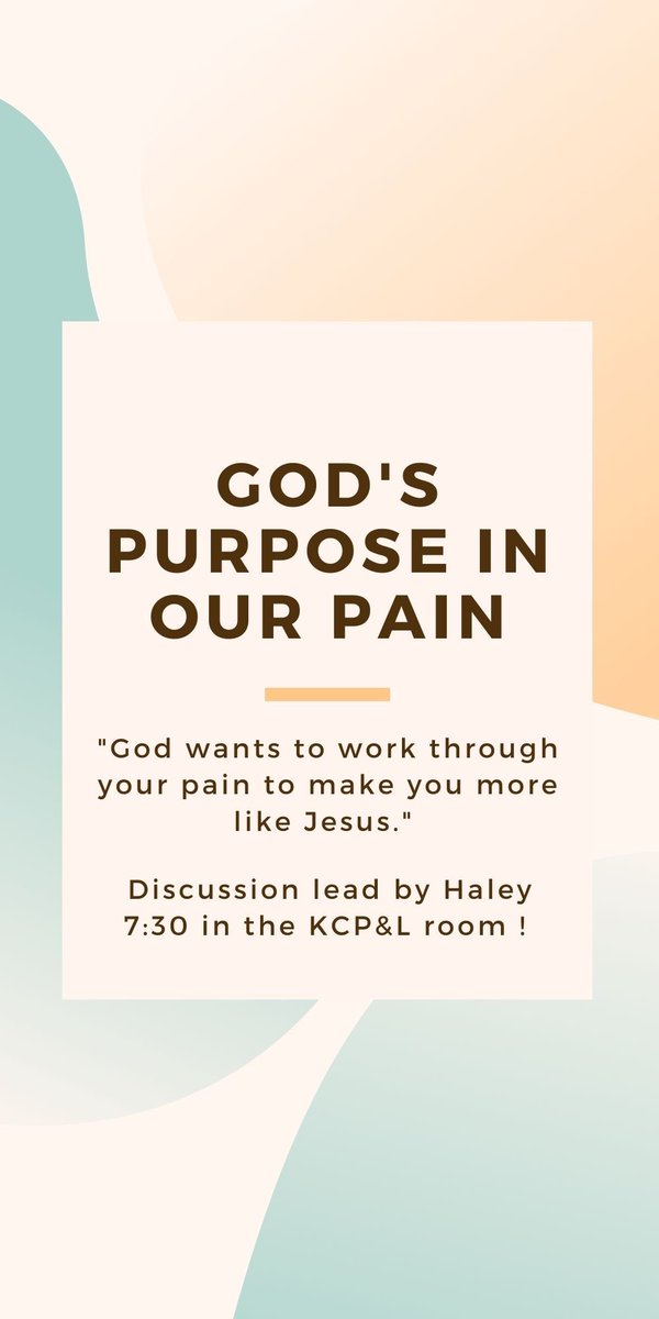 Reminder meeting tomorrow at 7:30!! Be ready for a great discussion with someone new leading us this week! Hope to see you and a friend there!