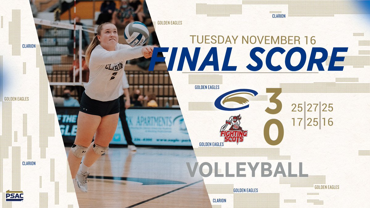 Third time's the charm! <a href="/Clarionvball/">Clarion Volleyball</a> gets the 🛣🧹 at Edinboro to advance in the <a href="/PSACsports/">PSAC Sports</a> Tournament!