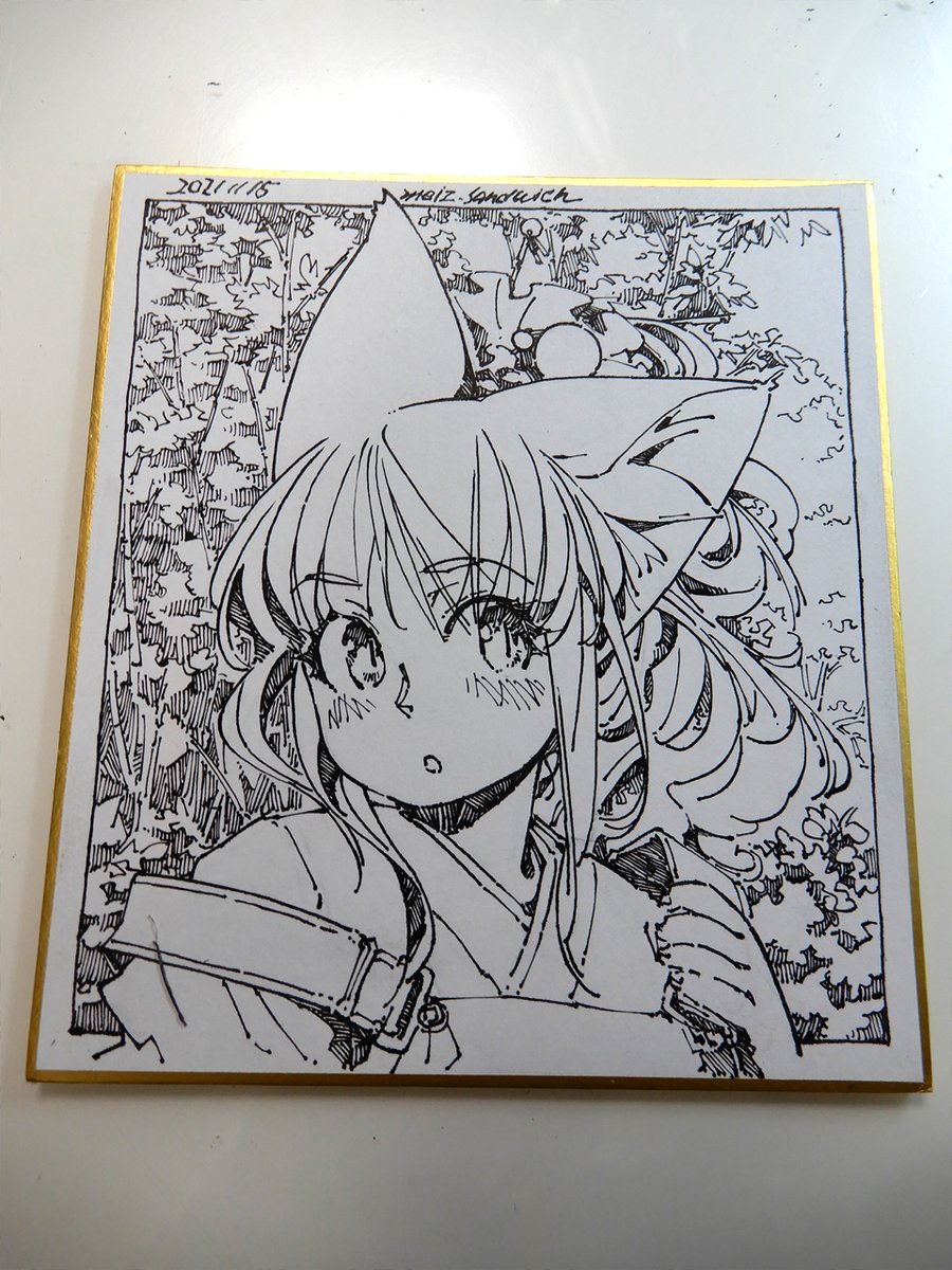 線画。これで持ち込み用漫画原稿用紙の1コマ分くらい?
#線画 