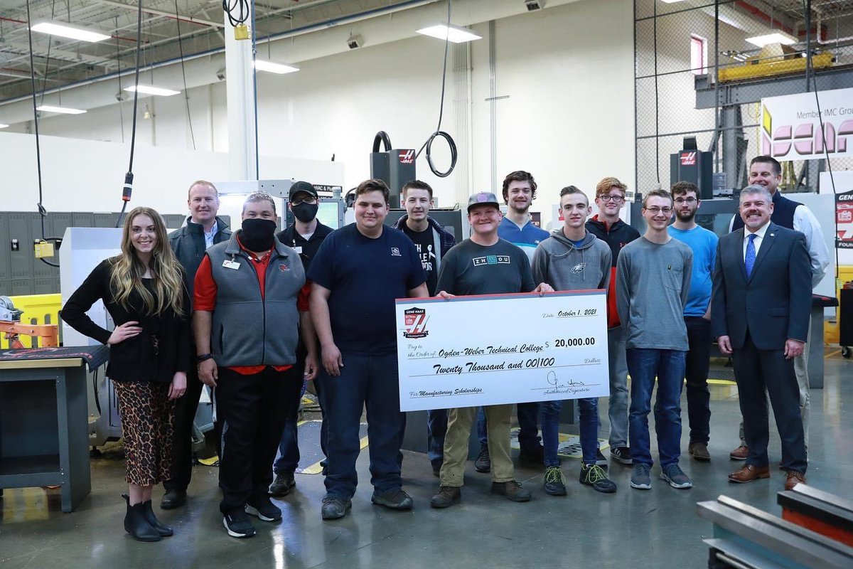 OTechPresident's tweet photo. Thank you Gene Haas Foundation for your investment in the success of @OgdenWeberTech current and future machining students! #CTE #machining #CareerInAYear #Ogden #TechnicallyAwesome https://t.co/6U7ffN4RHA