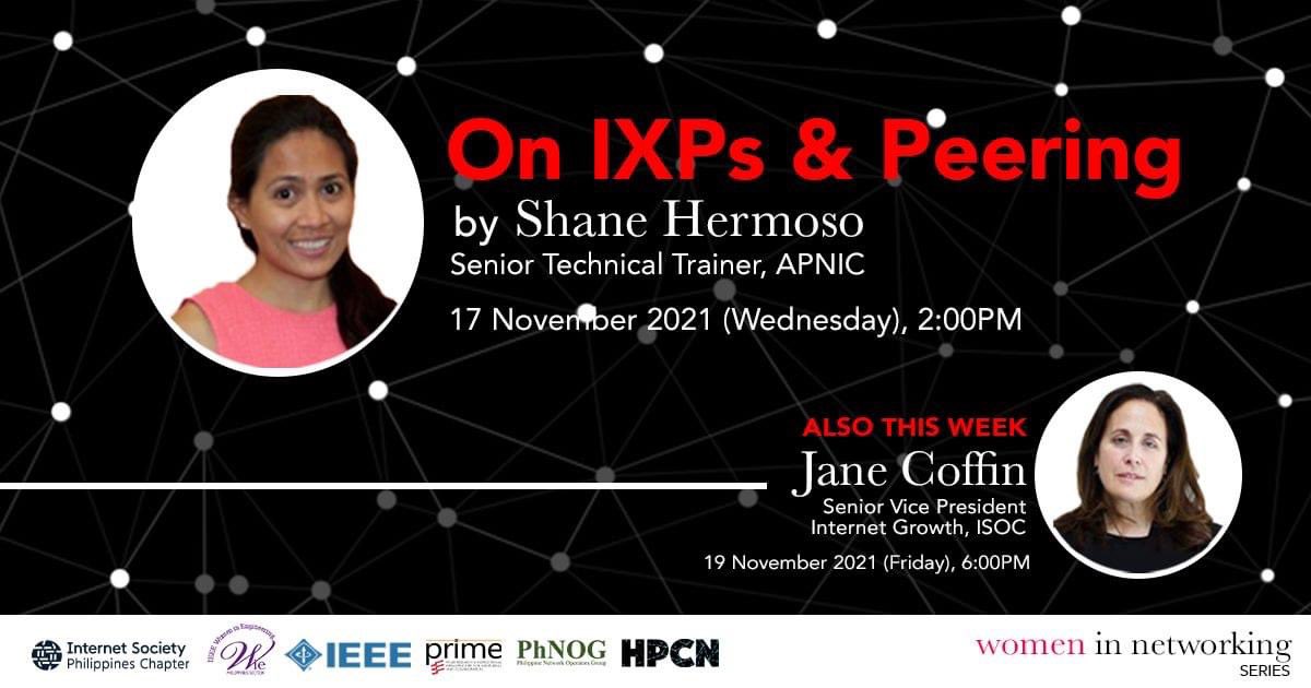 irrashai's tweet photo. See you later today at โWomen in Networking Seriesโ organised by ISOC-PH, PhNOG, IEEE, and PRIME. #womenintech #wins https://t.co/YwjiDYMuJU