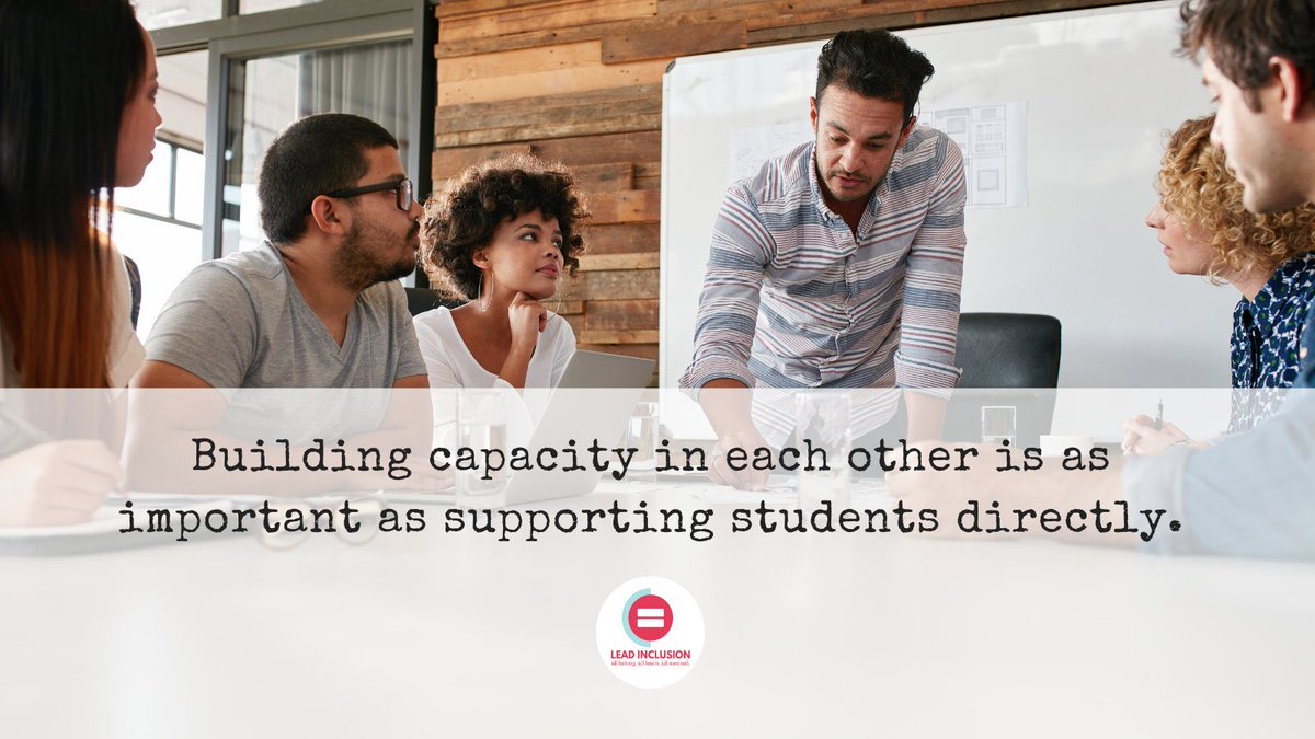 🙌 When teachers request students be pulled from their class, it's often due to lack of confidence that they can be successful in delivering what the students need. Building capacity and self-efficacy in adults is as important as supporting students. #LeadInclusion #UDLchat #udl