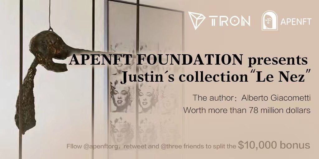 Follow <a href="/apenftorg/">APENFT</a>, retweet &amp; tag 3 friends to be in the draw! Nov 22nd, 5 lucky winners will share a total bonus of $10000! 

APENFT FOUNDATION collected Alberto Giacometti 's most important sculpture Le Nez.  The total value of the foundation's collection exceeds $100 million!