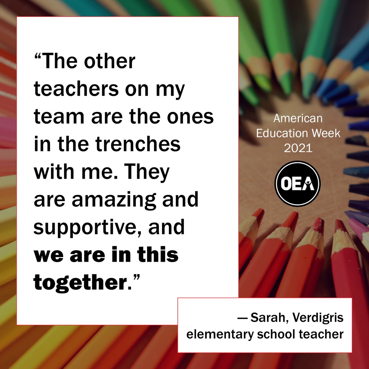 okea's tweet photo. Our students deserve our very best. That includes educators, support staff, administrators, parents, families, and communities working together for the good of our children. 

#oklaed #aew21 https://t.co/EzlNByAqpF