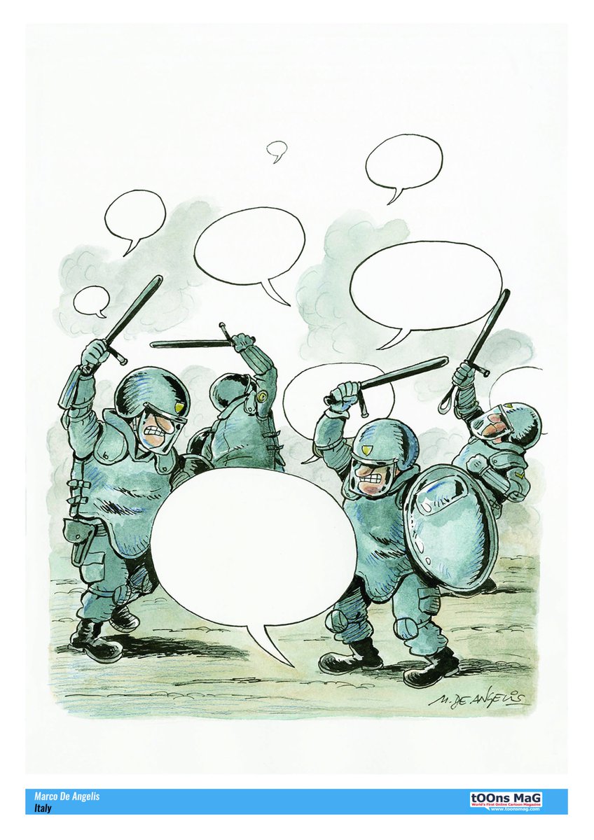 CartoonistsInd's tweet photo. 74. One of the display work of the International cartoon exhibition on FREEDOM OF EX PRESSION  organised in association with  #Toonsmag, Norway, on 29th April 2017 at the Indian Cartoon Gallery, Bengaluru. #cartoonnetwork  #worldcartoons #eurocartoons #FreedomOfExpression https://t.co/8oh81aPNMF