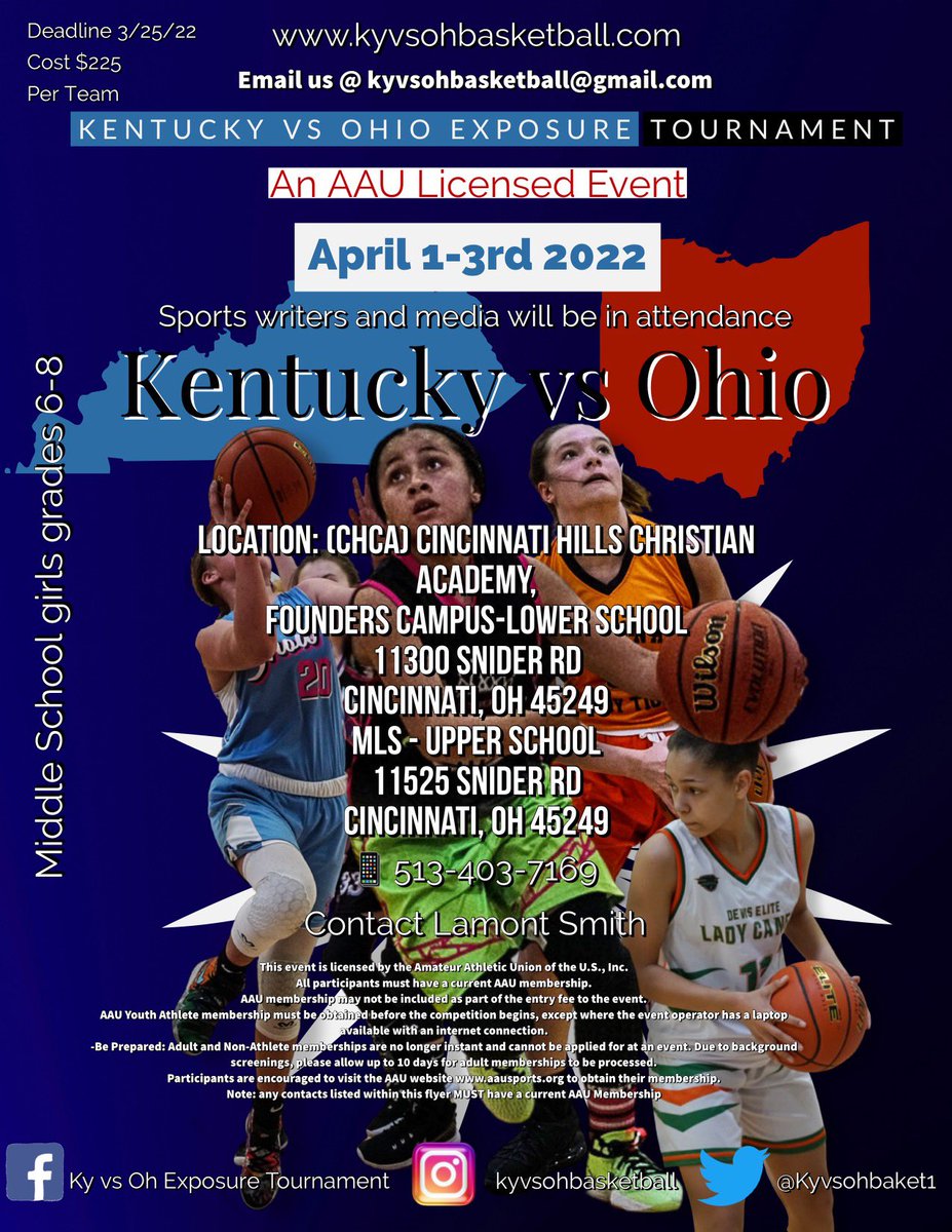 Comin’ Spring 2022! Felt so good, decided to do it again. This time it’s an AAU Licensed Tournament!
#April1stThrough3rd
#DifferentLocationSameBusiness
#WhoHasTeamsThatCanCompete