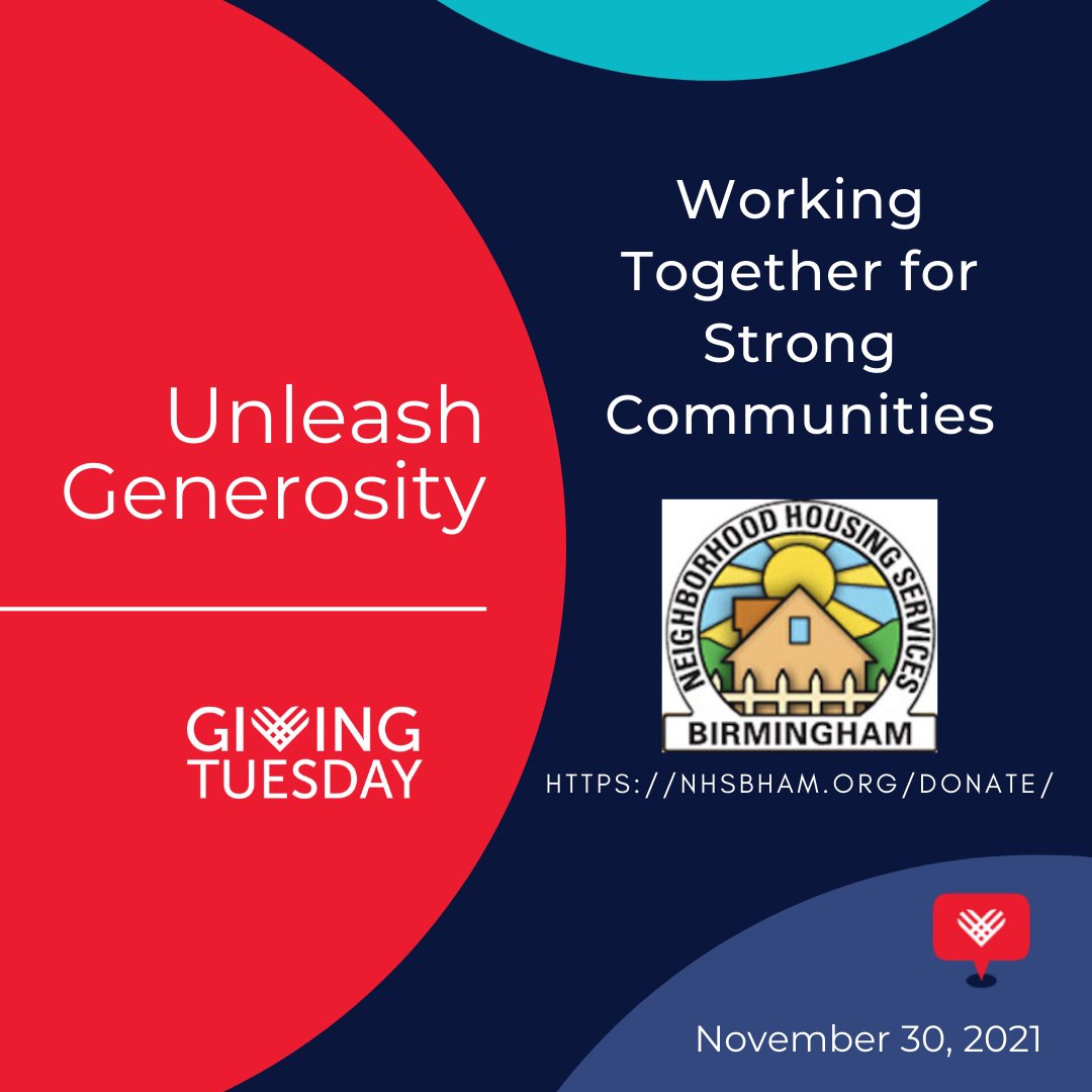 nhsbham's tweet photo. Join us on #GivingTuesday and let’s rally to stabilize urban neighborhoods in the City of Birmingham and surrounding areas by promoting personal financial empowerment and homeownership! https://t.co/GSGmrfe6xz