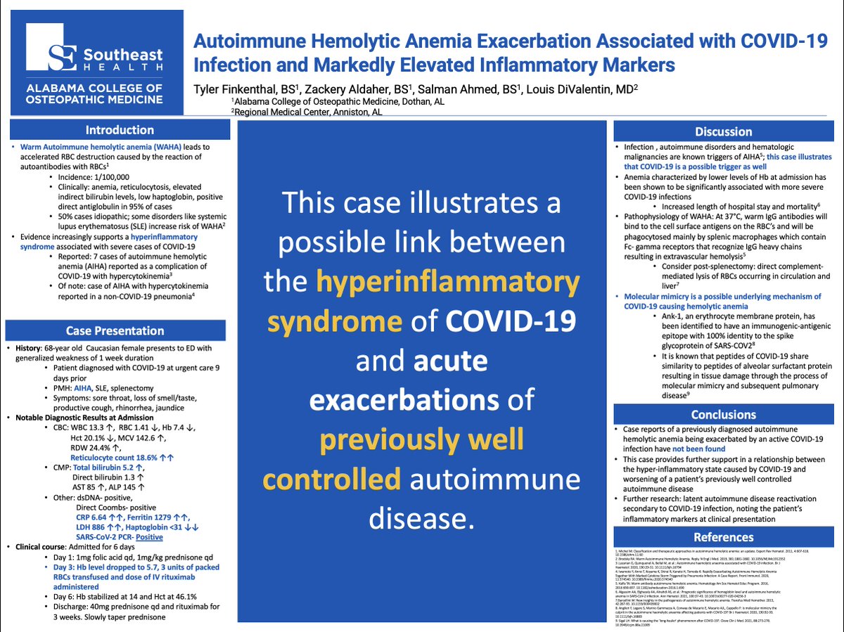 zaldaher12's tweet photo. @SocietyHospMed @ACOMEDU
 #shmWiregrass #ACOMposterday #WGCCV https://t.co/P7RuhKwXnR
