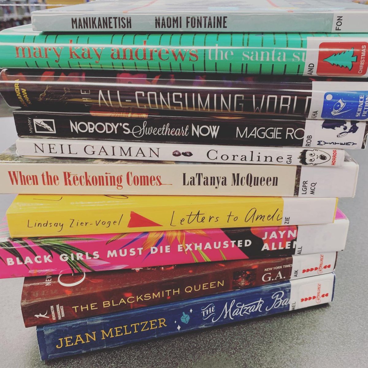 TaberLibrary's tweet photo. New Book Arrivals Thread! Just in time for the cold weather 😃 If you see something you like, you can place a hold on our website: https://t.co/P4jInEAWgm or come in &amp; check out our new item shelf! The Library will be warm &amp; waiting for you tomorrow. #Library #AlbertaLibraries https://t.co/P7aLgM2qN6