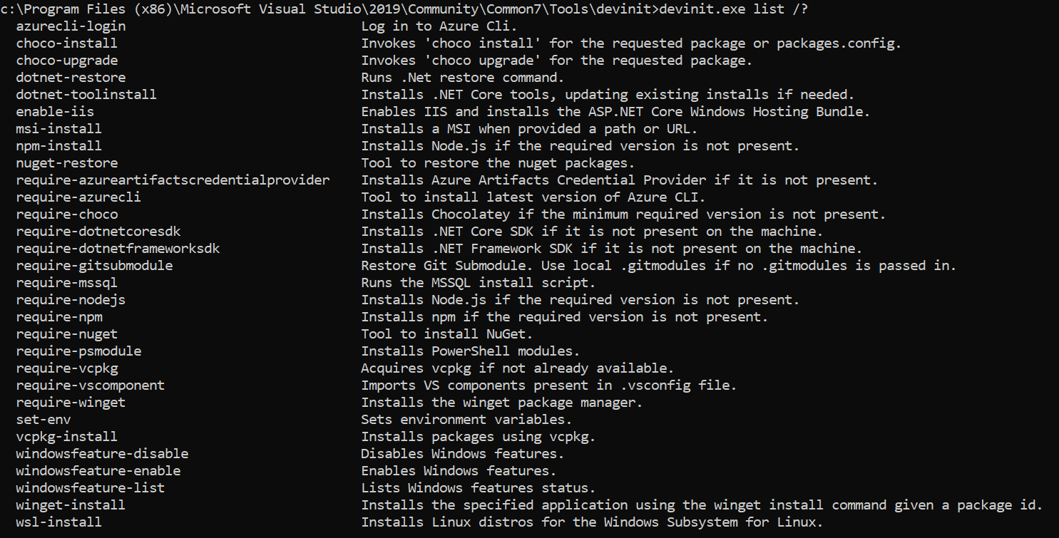 mr.d0x on Twitter: "devinit.exe - Great MS signed tool with tons of useful  commands but needs VS to run properly. I tested msi-install, it downloads a  msi file to C:\Windows\Installer\ then installs