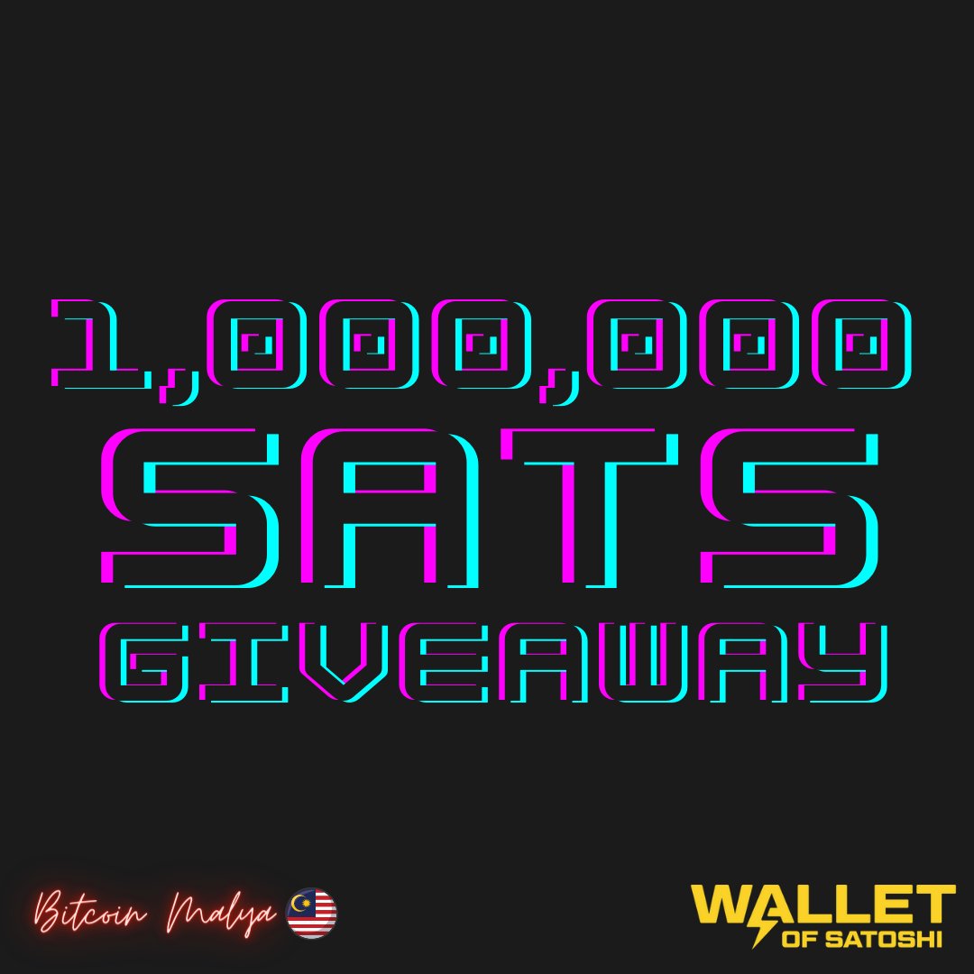 bitcoinmalaya's tweet photo. Bitcoin Malaya x Wallet of Satoshi: 
⚡️1,000,000 Sats Giveaway⚡️

1) Muat turun Wallet of Satoshi
2) Follow @bitcoinmalaya + @walletofsatoshi 
3) RT + Like 
4) Comment "Make sats the standard" dgn WoS LN QR code 

1000 sats untuk 1000 MALAYSIANS, Jom! 

#BitcoinMalaya #Bitcoin https://t.co/SudtDilice