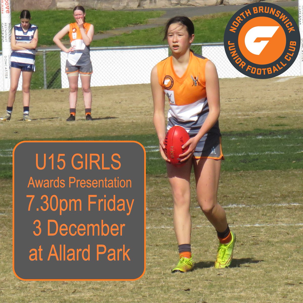 JfcNorth's tweet photo. Just a reminder that Awards Presentation is coming up next month. Don't forget to bring your jumper! #gomightygiants #juniorfooty #yjfl https://t.co/By8FooDscE