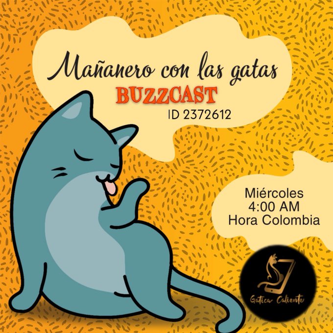 Nos vemos ma&ntilde;ana mi&eacute;rcoles 4 AM hora Colombia por la app Buzzcast ID  2372612 https://t.co/T94EZbrzq