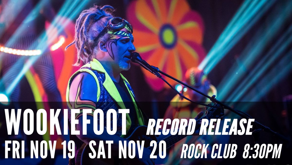 .<a href="/Wookiefoot/">Wookiefoot</a> celebrate the release of their new album "Writing On The Wall" with two shows in the Rock Club this weekend!

Friday 11/19 with Reed Grimm Trio: bit.ly/3txxcCB
Saturday 11/20 with <a href="/HeatboxLLC/">Heatbox</a>: bit.ly/3n8KtjF