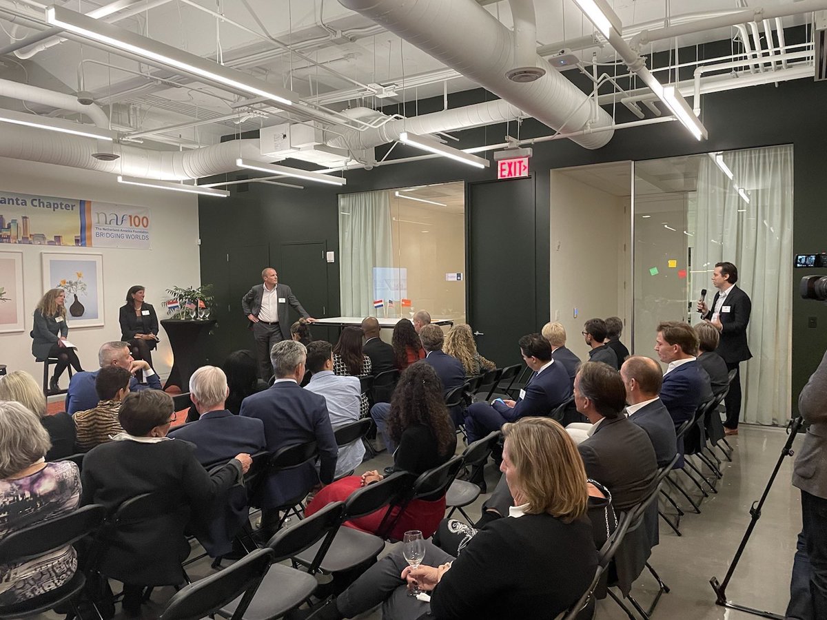 NLinAtlanta's tweet photo. A night at the Netherlands Consulate in Atlanta. Celebrating the launch of the Netherland-America Foundation Chapter for the Southeast, building bridges between our two cultures, recognising the growing importance of Atlanta as cultural and economic hub #DutchAmericanHeritageDay https://t.co/Lprngdbl5N