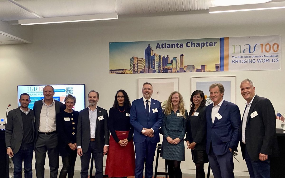 NLinAtlanta's tweet photo. A night at the Netherlands Consulate in Atlanta. Celebrating the launch of the Netherland-America Foundation Chapter for the Southeast, building bridges between our two cultures, recognising the growing importance of Atlanta as cultural and economic hub #DutchAmericanHeritageDay https://t.co/Lprngdbl5N