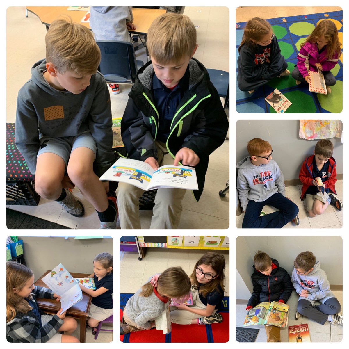 1stRca's tweet photo. @RossvilleAcad 1st grade loved getting to know and reading with our 4th grade reading buddies. #RCAlearns https://t.co/razOAejW7h
