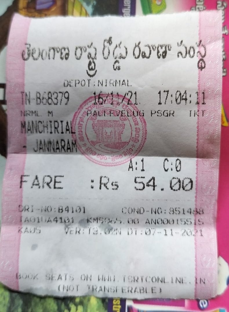ragulasampath's tweet image. @MnclUpdates @Mnclnews (16/11/21)Usage back TSRTC @tsrtcmdoffice Long gap.. Travelling with a Pallevelugu bus it was a great feeling. Thank you, #choosetsrtc #supporttsrtc 🤝🤝