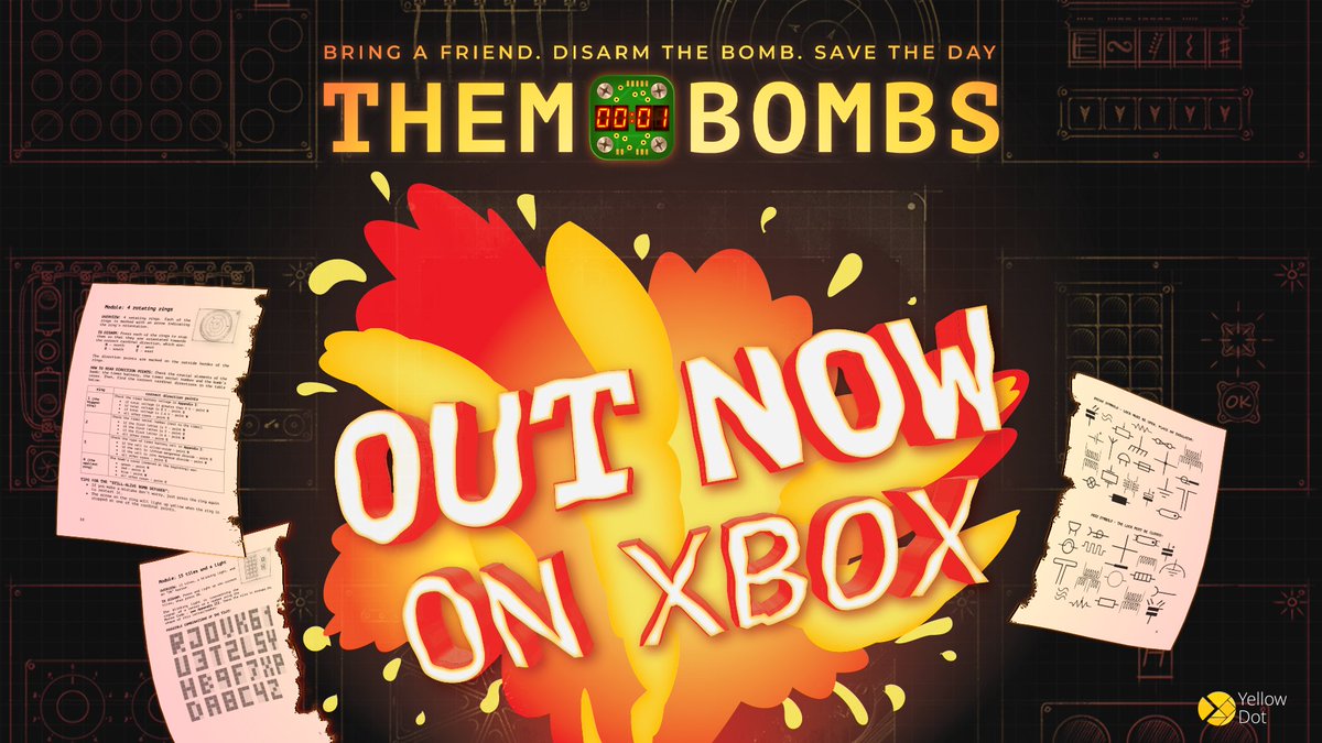 YellowDot_Games's tweet photo. Them Bombs is now out on #Xbox! 

🔁 (mega)tons of replayability
🧑👩‍🦱 asymmetrical co-op
💣 lots of bombs and not much time

And a #giveaway! First 10 people to retweet are getting a free key! 

Check it out 👇
https://t.co/ZuvOc20qX0

#indiegame #indiedev #WishlistWednesday https://t.co/WodIrdUk2v