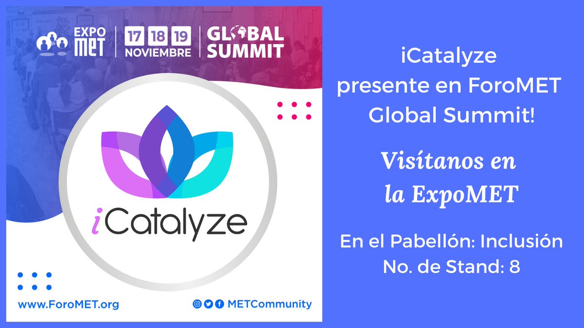 Nos vemos en el ForoMET!
Regístrate sin costo y participa en charlas inspiradoras, paneles y talleres en #ForoMET *Global Summit* con más de 80 speakers de todo el mundo y 70 expositoras. foromet.eventbrite.com
 #mujeresemprendedoras <a href="/METcommunity/">MET Community</a>