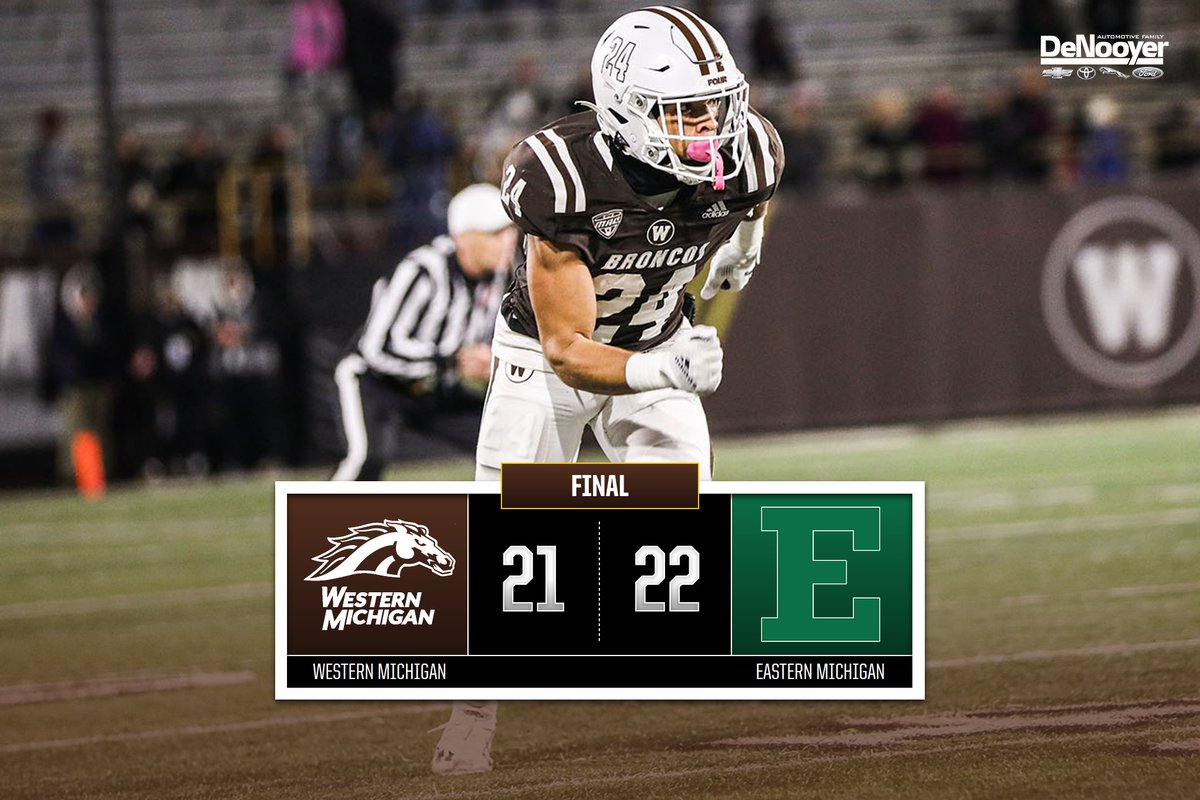 WMU_Football's tweet photo. Tough one in Ypsilanti. Regular season finale at Northern Illinois next Tuesday.

#LetsRide https://t.co/GP4NXcg2fI