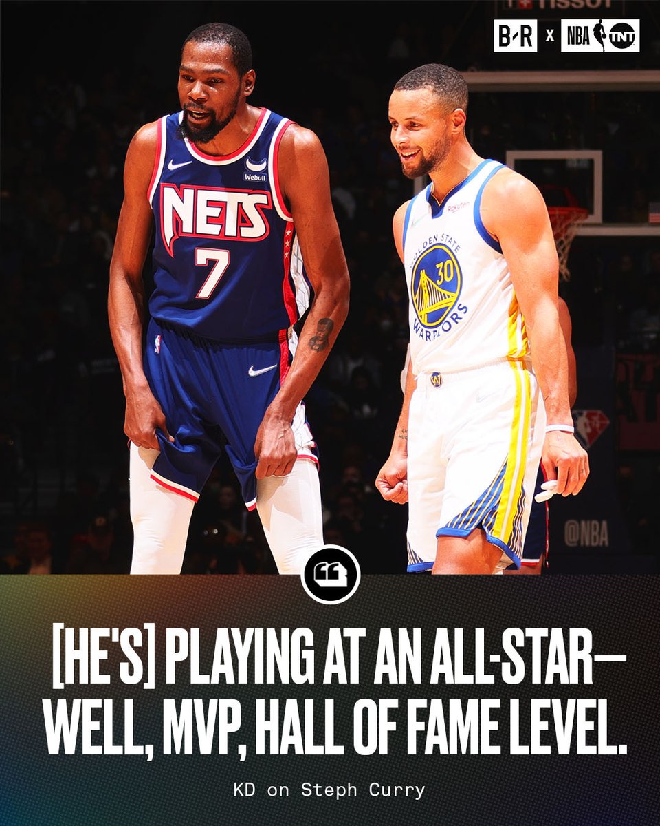 BleacherReport's tweet photo. KD has high praise for Steph 🗣 https://t.co/nDS5Em5dFC