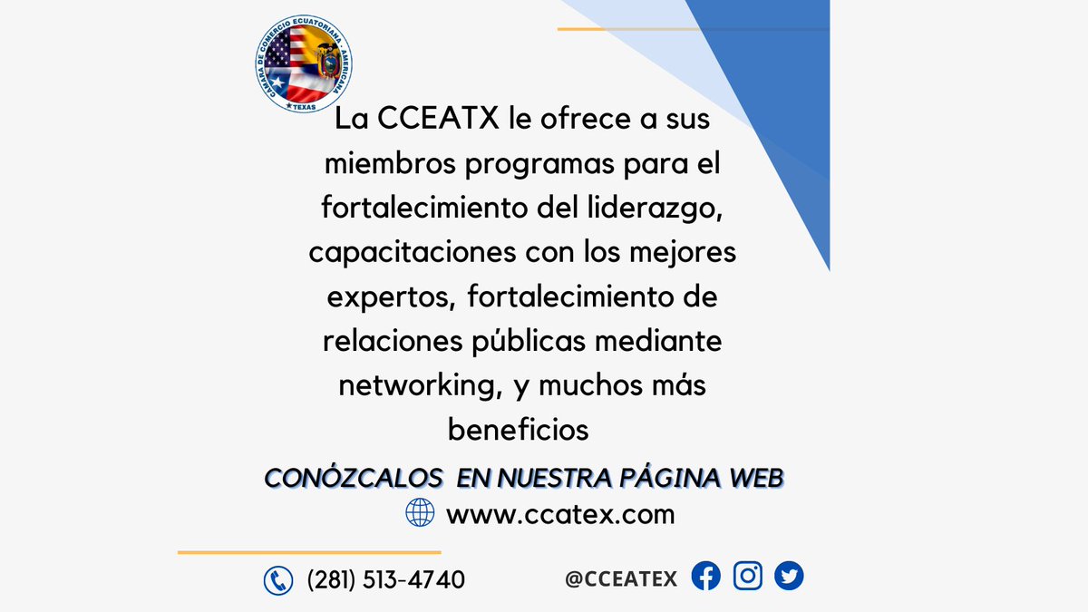cceatx's tweet photo. El conocimiento nos convierte en nuestras mejores versiones. Sé parte de la CCEATX e impulsa tus habilidades.🧠👩‍💻🧑‍💻
Visita nuestra página web: 🌐 https://t.co/b67DOB9HKY
Si tienes alguna inquietud escribirnos al correo 📧 info@ccatex.com o llamar al 📞(281)513.4740 https://t.co/gq4ExF62LP