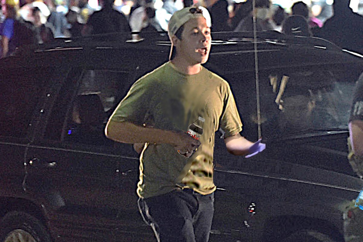 CitizenKayeUSA's tweet photo. If Kyle Rittenhouse was armed with only a bottle of Coke that night, would protesters try to stop him from using it? Would anyone have been killed that day in #Kenosha? https://t.co/XNqfU2tQ89