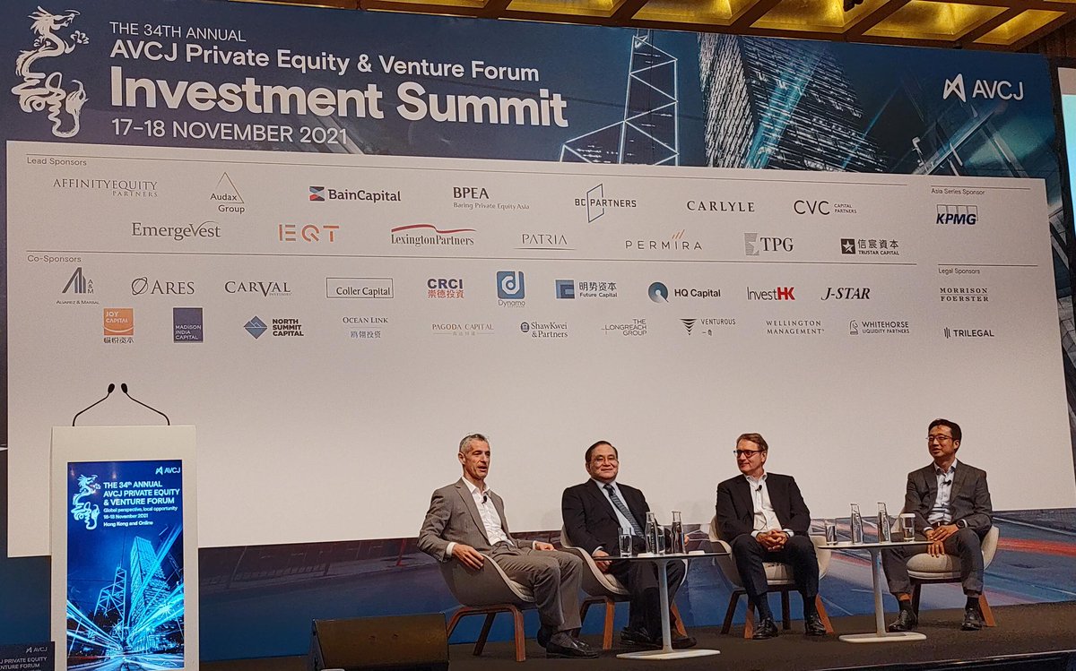 AVCJ's tweet photo. Thought-provoking Asia #buyouts panel at the AVCJ Forum today. Our stellar panelists shared their insights on a range of topics including the types of #deals that will define the market in the next two years and how Asia differs from global markets in terms of #investment styles. https://t.co/KUXnwZOLZV
