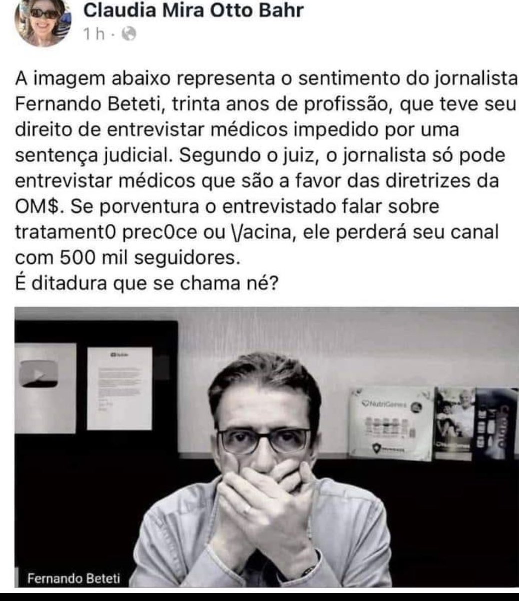 Força Jornakista Fernando Beteti, graças a vc muitos hj estão aqui pra contar sua história. Lutemos pela nossa Liberdade. #Dia24PelaLiberdade