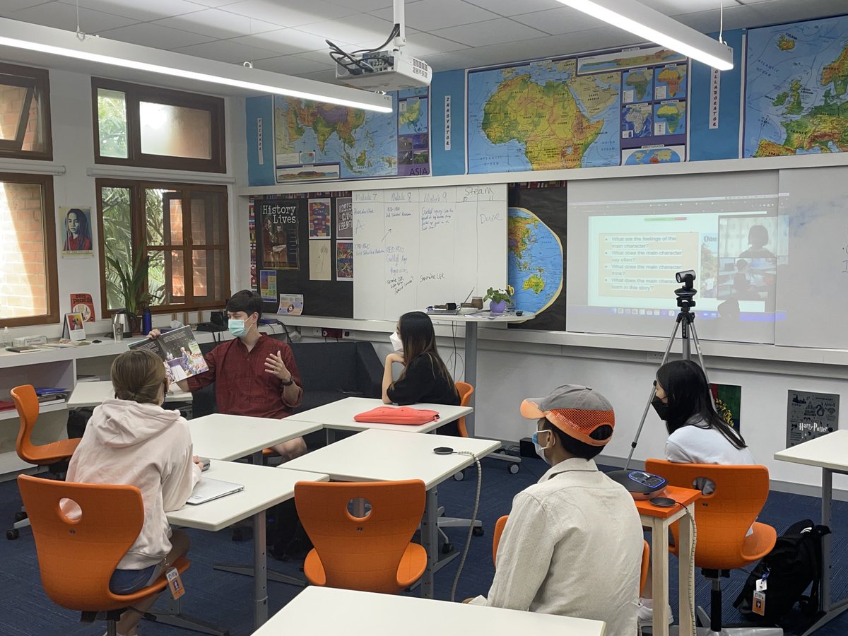 basnight_walter's tweet photo. I love the power of stories! Nick, not just teaching realistic fiction but also captivating them with a story. #AISCMiddleSchool #AISCGrade7 #AISCLiteracy https://t.co/KKReyItZ1i