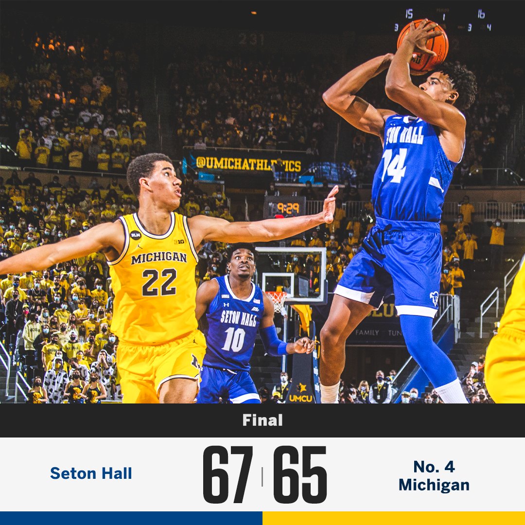 DOWN GOES NO. 4 😳

<a href="/SetonHallMBB/">Seton Hall Men's Basketball</a> overcomes a double-digit second-half deficit to defeat Michigan!