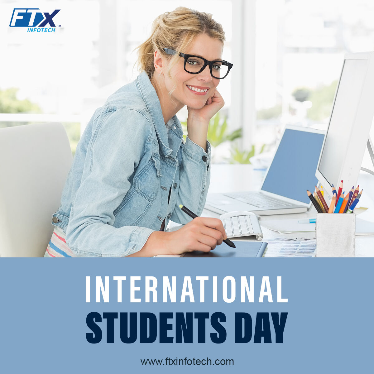 FasTraxInfotech's tweet image. This International Students Day let's pledge to keep the student inside all of us alive by being curious, innovative, and bold in our approach towards life! 

#internationalstudentsday #FasTraxInfotech #FTxInfotech