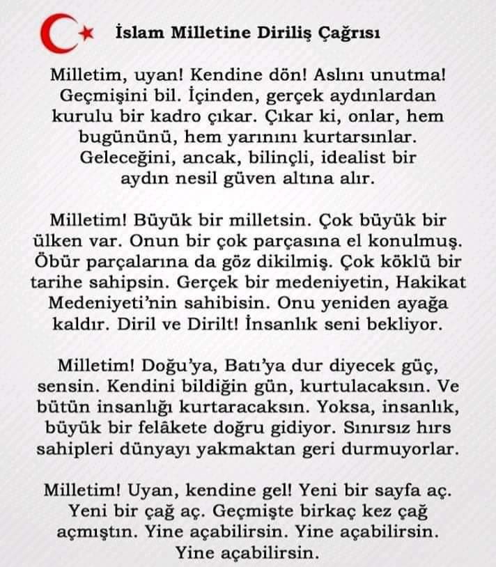 yenisafakwriter's tweet photo. Üstad Sezai Karakoç'tan İslâm Milletine Diriliş Çağrısı
*
Selâm Sana!
Şükran Sana!
Rahmet Sana üstad #SezaiKarakoç https://t.co/0WrhAFG8Ag