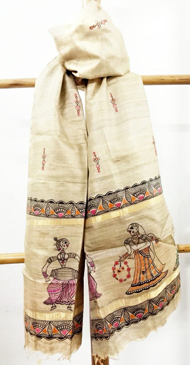 BilasaEmporium's tweet photo. Handwoven Tussar Silk Madhubani Hand Painted Dupatta 
Length- 2.50 m
Width- 36 inches

#madeinchhattisgarh #weavesofchhattisgarh #weavesofindia #madeinindia  #supporthandmade #weavesofchhattisgarh #weavesofindia #madeinindia #handmadeinindia #savemadhubani https://t.co/cndz6BpI7m