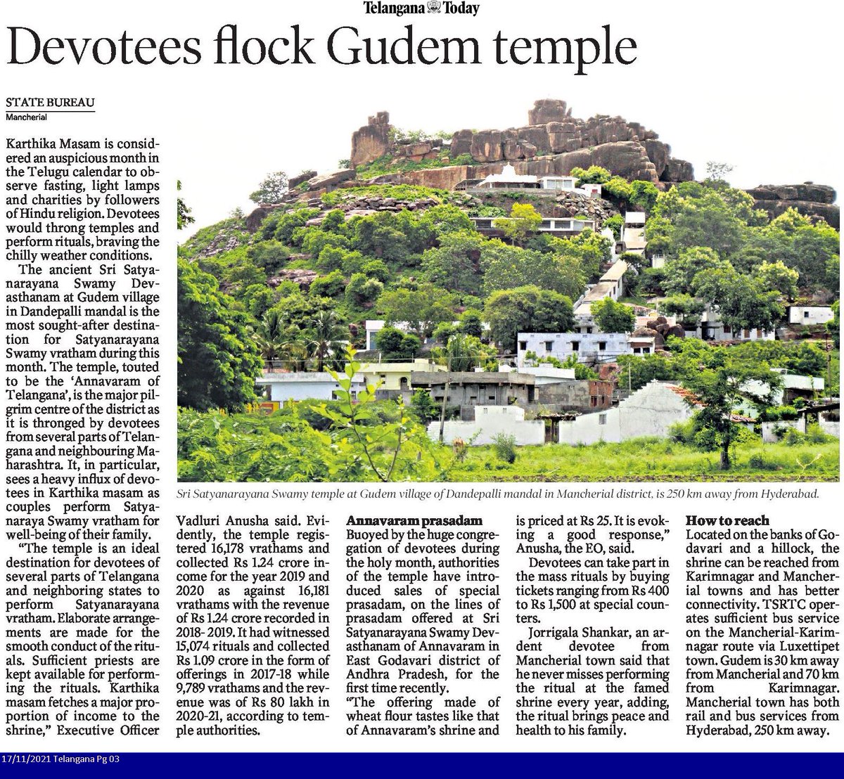 santoshpadaala's tweet photo. Best pilgrim centre to visit in Kartheeka masam. #mancherial #telanganan #satyanarayanaswamy #gudemgutta @tstourism @IKReddyAllola @Collector_MNCL https://t.co/R943BLQeL0