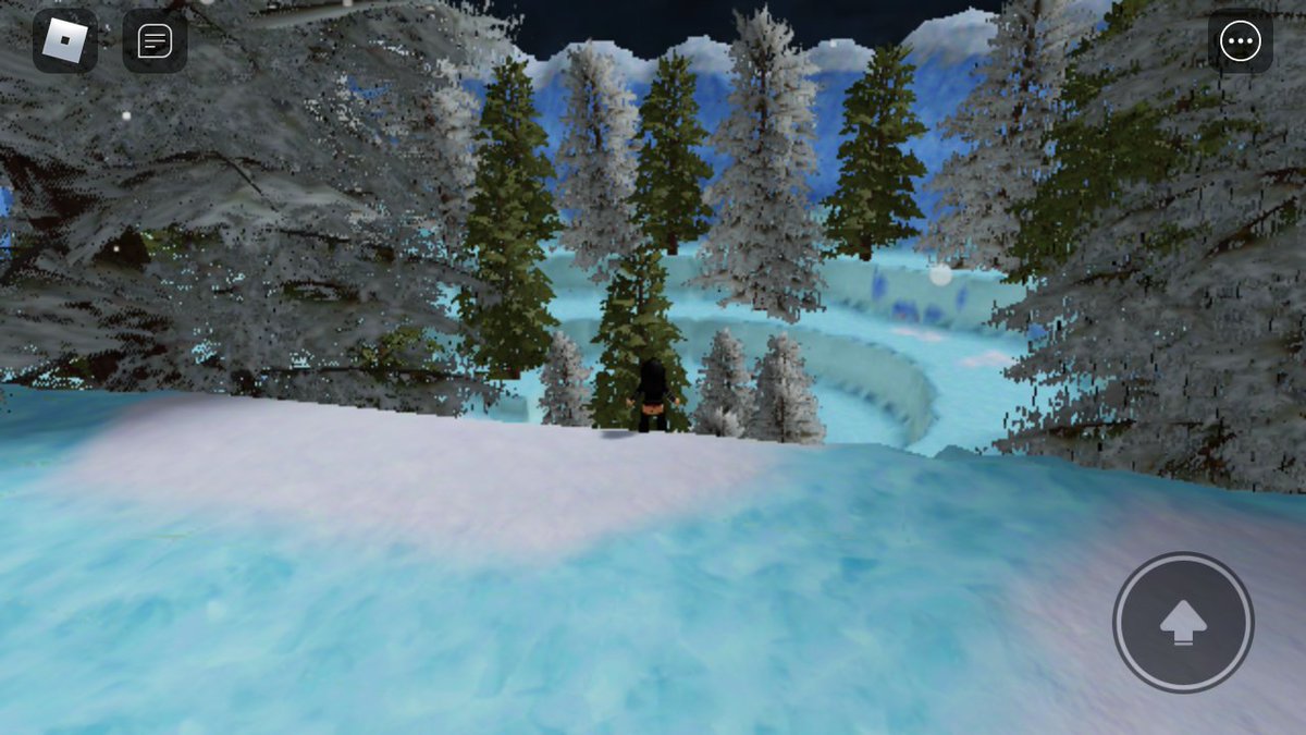 LiL_LOvEE_'s tweet image. A beautiful winter scenery I created. Leads to a giant igloo with some holiday clothes inside 🎅 ❄ #roblox #robloxcreator #robloxdev #robloxart #christmas #holidays