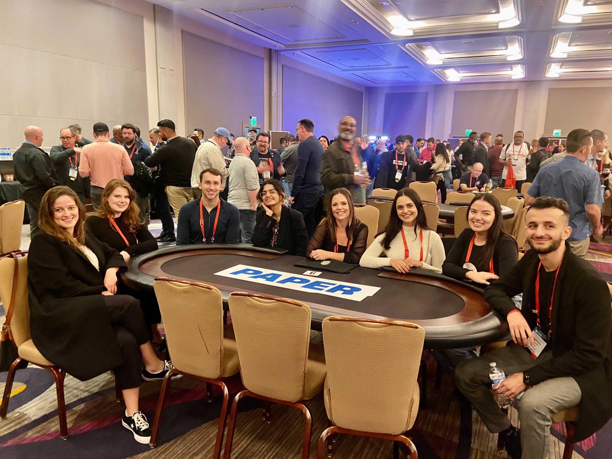 paperlearning's tweet photo. Poker table looking fresh 🔥 After a day of learning alongside some of the industry’s most brilliant leaders, it’s not too late to join us for some fun &amp; games on night one of #CITE2021. Catch us in the @hyattregency Sacramento ballroom until 11PM ♠️ 

#PaperAtCITE https://t.co/PbmXfxHBqO