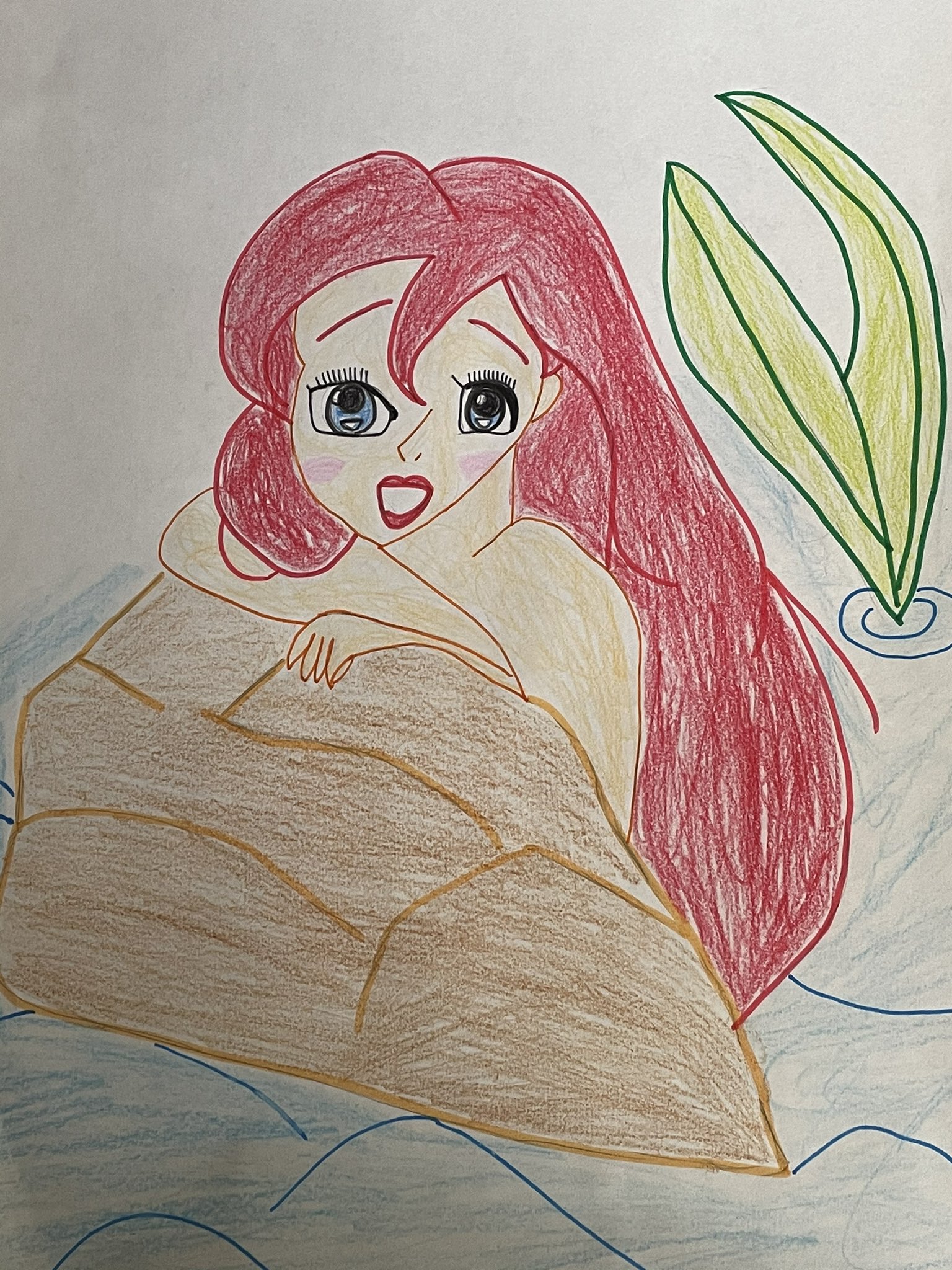 茉莉花 12 2 Part Of Your World リトルマーメイドスクリーンデビュー アリエル アリエル生誕祭 リトルマーメイド Ariel イラスト 色鉛筆画 色鉛筆イラスト T Co Trmel674aw Twitter