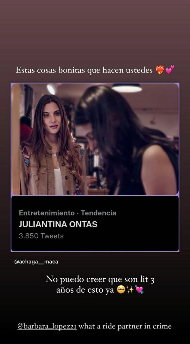 JuIiantinaNews's tweet photo. 📲| Maca vía Instagram Stories. 
3 años de una historia maravillosa 🥺🥺🥺
@barbara_lopez21 @macabeso https://t.co/I6XvoVW5oP