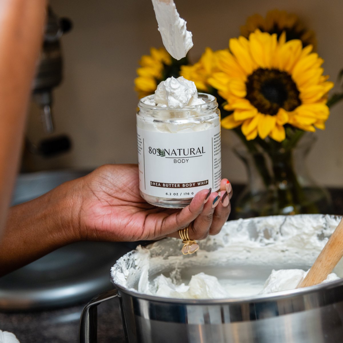 803natural's tweet photo. Every jar of our cocoa butter body whip is artisan made, with care. #803Natural #handcrafted #plantbasedbodyproducts #cocoabutterbodywhip #cocoabutter https://t.co/F8gh3fN1xU