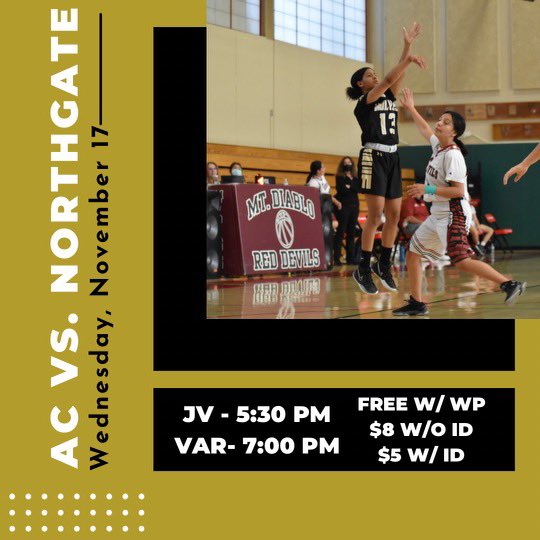 Be at the ACHS gym tomorrow for our first home game! JV @5:30pm Var @7:00pm. Also, be sure to follow our Instagram for more events and game updates @achsgirlsbasketball