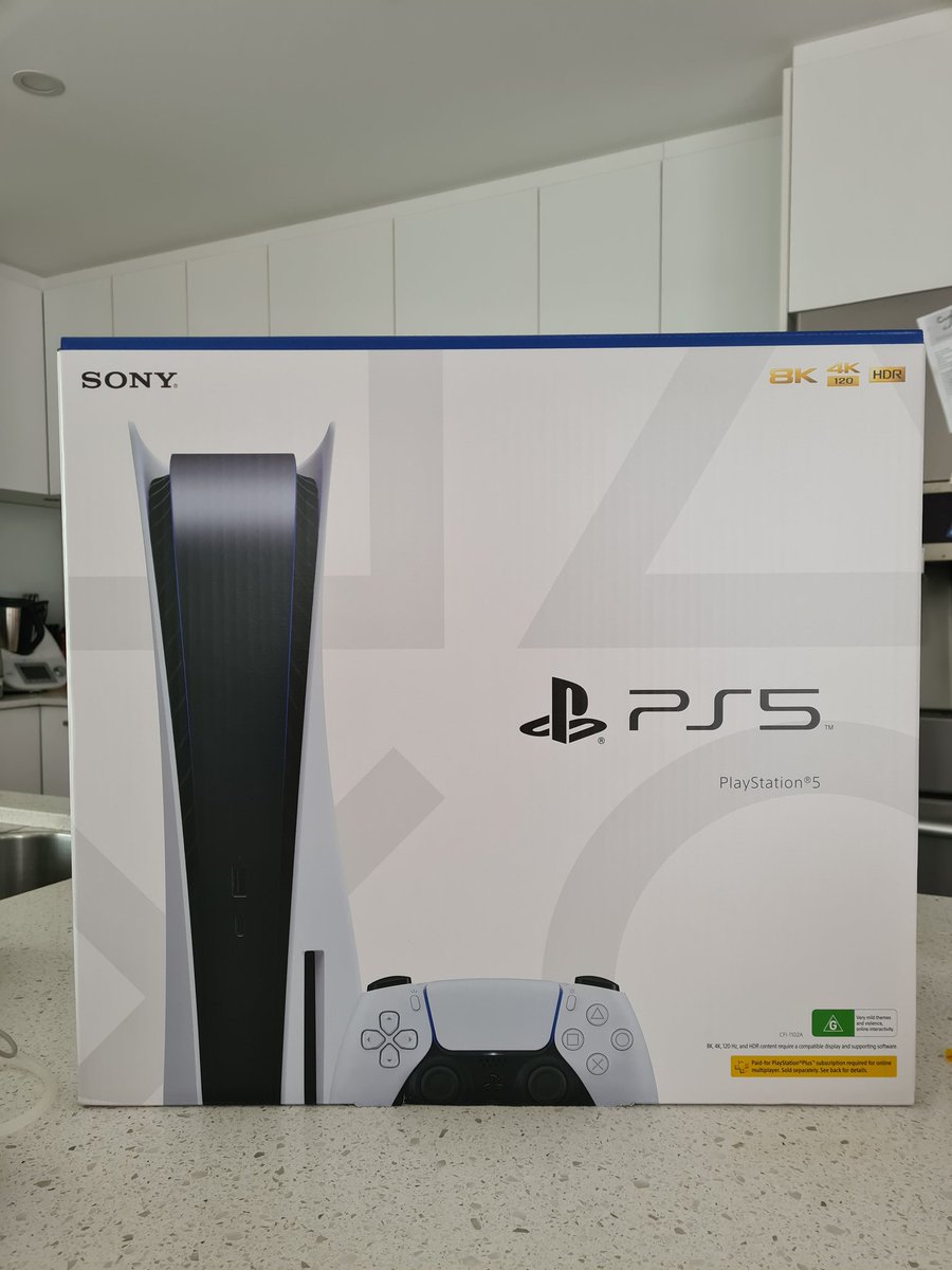 Spedro83's tweet photo. @Ps5Australia Thankyou for your ongoing efforts, the missus ended snagging me one at JB hi-fi for my birthday 😀, can recommend putting your name down at several stores and hedge your bets. 
NEVER give in to a scalper at any cost if you want to stop the unethical practice! https://t.co/vGIEVMQw0h