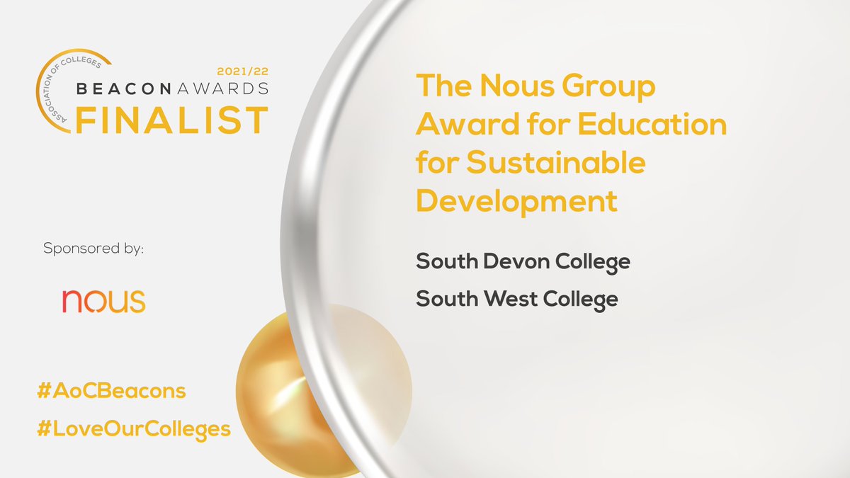 The <a href="/NousGroup/">Nous Group | A bigger idea of success</a> Award for Education for Sustainable Development:

South West College (<a href="/swcollege/">Jan Wessels</a>)
South Devon College (<a href="/sdcollege/">South Devon College</a>)