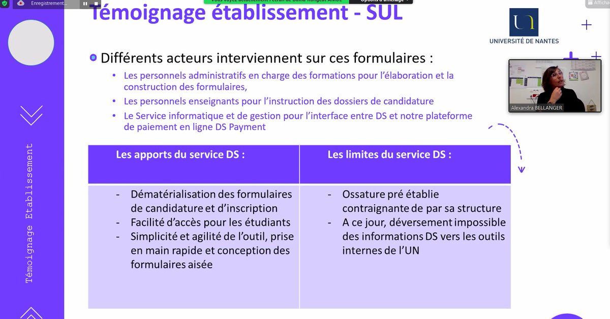 BertrandMocquet's tweet photo. Mois de l'innovation publique #MoisIP : Témoignages @UnivNantes REX au service universitaire de Langues par Alexandra Bellanger et François Albert @DSIN_UnivNantes et en Formation continue par Sophie Noblet pour le #DAEU compatible #FCAManager @Amue_Com . https://t.co/BBAoRmMlq3