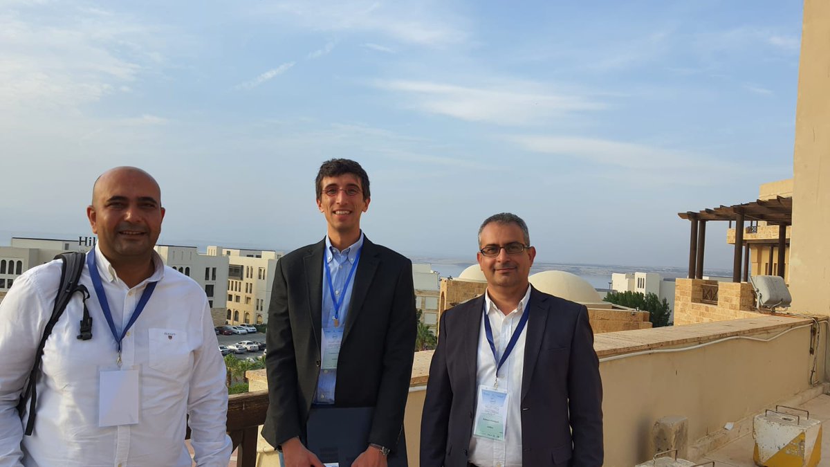 (L-R) Mustafa, Gianluca and Salman from BEATS are at the Dead Sea today presenting Data Acquisition and Analysis at the SRCT #tomography #beamline <a href="/SESAME_Jordan/">Synchrotron SESAME</a>  at JEEIT (International Joint Conference on Electrical Engineering and Information Technology).