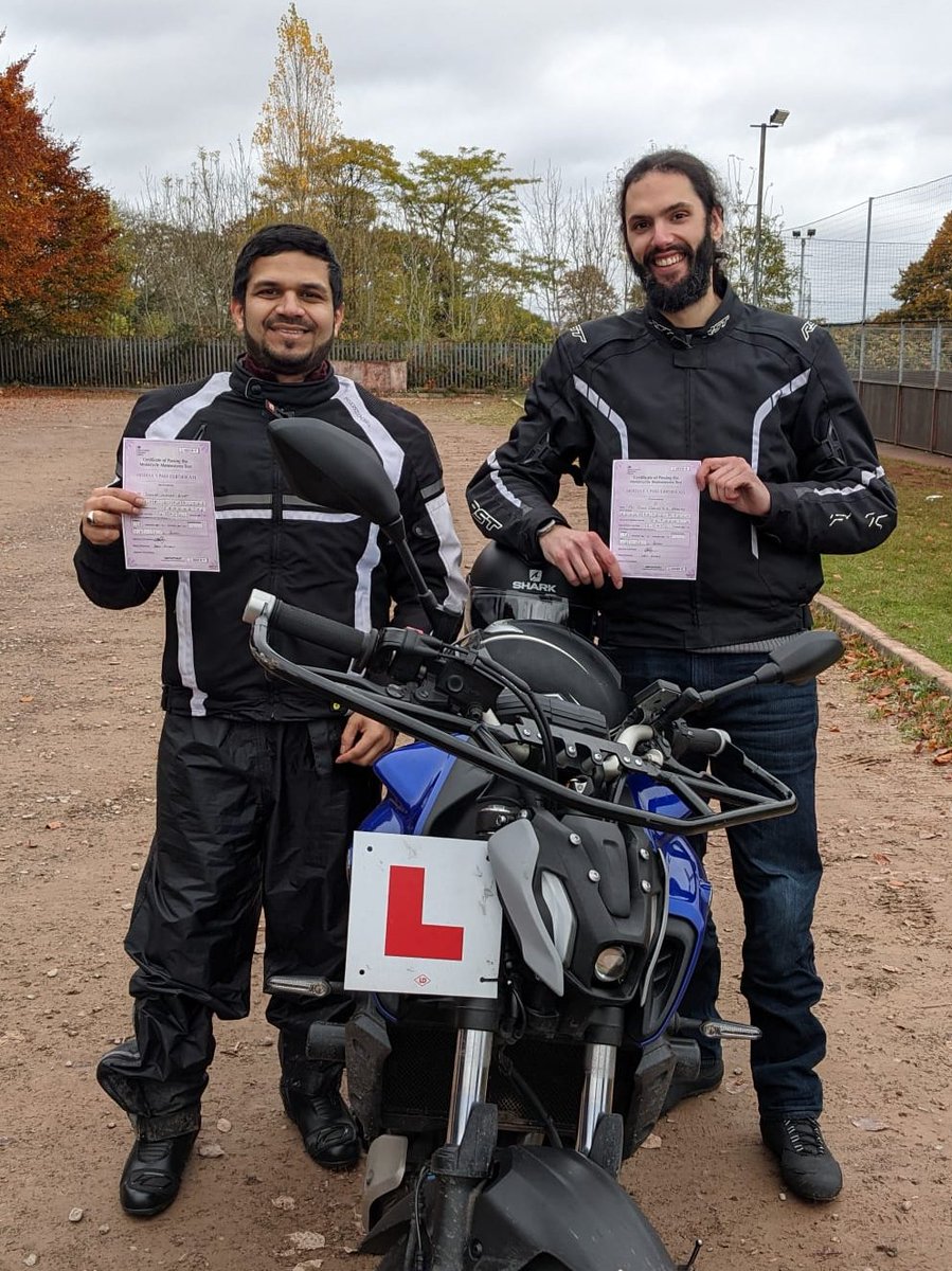 BikersTraining's tweet photo. 🌟Congratulations🌟
Joao and Shadab passed their Module 1 tests today - Boom!
Bring on the Module 2!😃
#bbikersbristol #bbrilliant #unlockyourfreedom https://t.co/Ycem7X65HX
