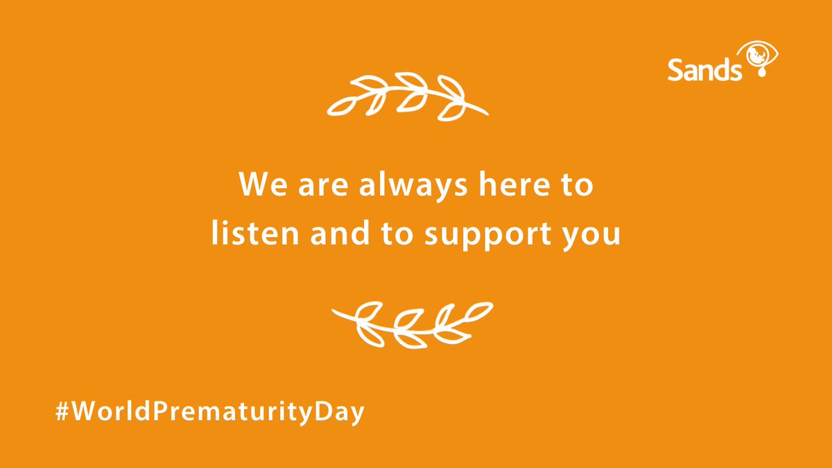We want you to know that we are here to support anyone affected by pregnancy and baby loss this #WorldPrematurityDay 💙🧡

sands.org.uk/support

#WorldPrematurityDay2021 #BabyLoss #SandsHereToSupport