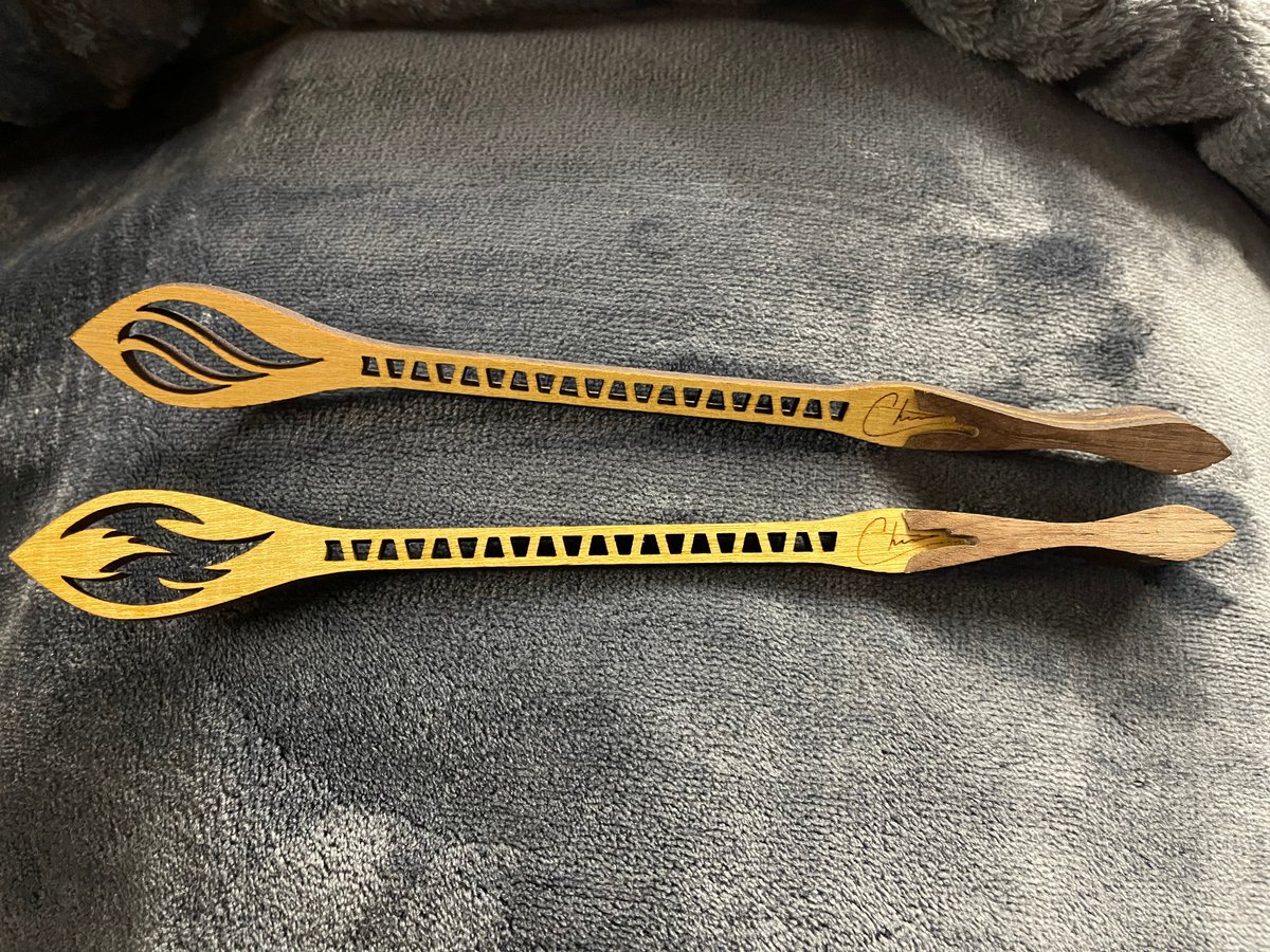 LlcPimp's tweet photo. Some Dulcimer hammers made for a client. aren't they cool? #music #dulcimer #handmade #woodwork #co2laser #thunderLaser https://t.co/Ae03iI717w